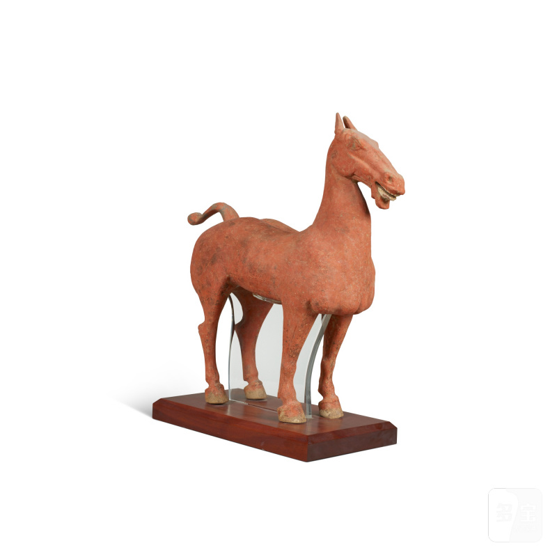西漢 紅彩陶馬 - 图3